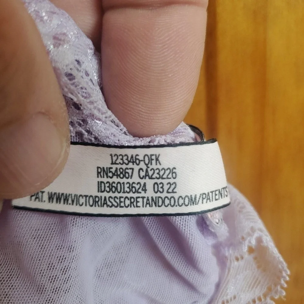 Victoria's Secret M Bralette Womens Purple Floral Lace Longline Adjustable Strap